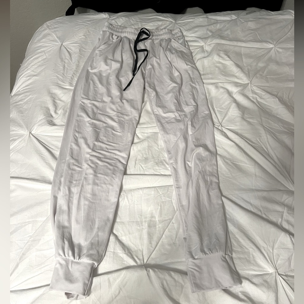 All white joggers